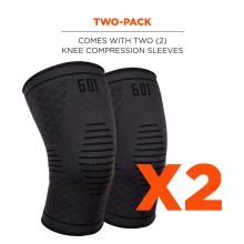 Two-pack: comes with two (2) knee compression sleeves