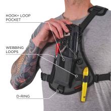 Hook and Loop Pocket: Features webbing loops and a D-ring for versatile tool organization and attachment