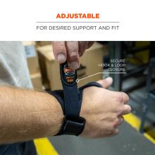 Adjustable for desired support and fit. Secure hook and loop closure