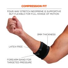 Compression fit: four-way stretch neoprene is supportive but flexible for full range of motion. Latex-free, 3mm thickness, forearm band for targeted pressure