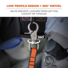 Low Profile Design and 360 degree Swivel: Helps prevent the lanyard from getting caught or tangled