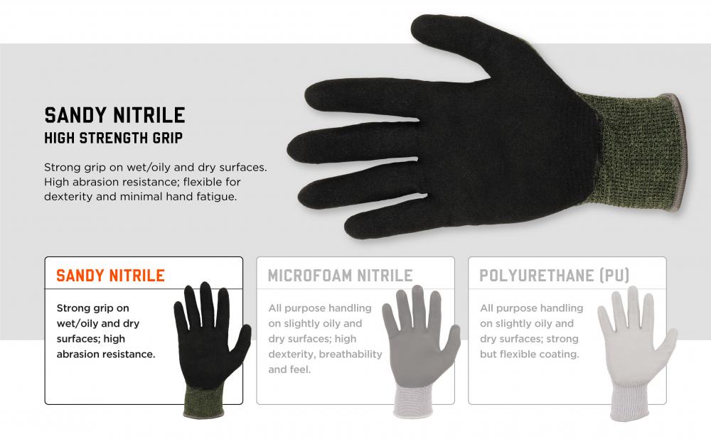 ESD Cut Resistant Gloves: Palm Coated, XS-2XL, TEC-GL2500P