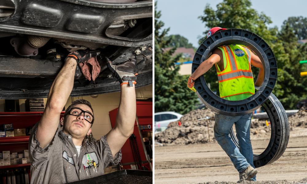 Indoor and outdoor workers in the heat