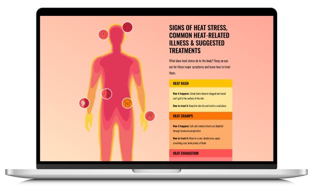 Preview of Ergodyne's Heat Stress Educational Web page