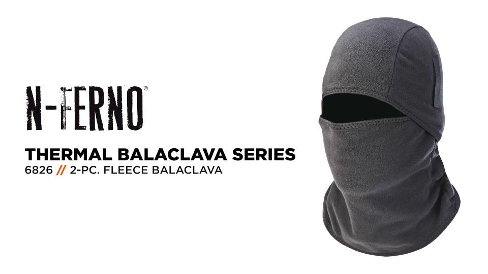 Ergodyne N-Ferno Black 2-Piece Fleece Balaclava 6826 - The Home Depot